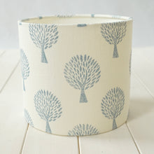 Load image into Gallery viewer, Block printed recycled linen lampshade - mulberry tree design
