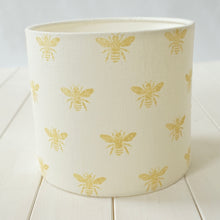Load image into Gallery viewer, Block printed recycled linen lampshade - honey bee design