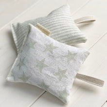Load image into Gallery viewer, Block printed recycled linen lavender bags - stars and stripes design