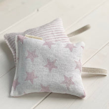 Load image into Gallery viewer, Block printed recycled linen lavender bags - stars and stripes design