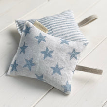 Load image into Gallery viewer, Block printed recycled linen lavender bags - stars and stripes design