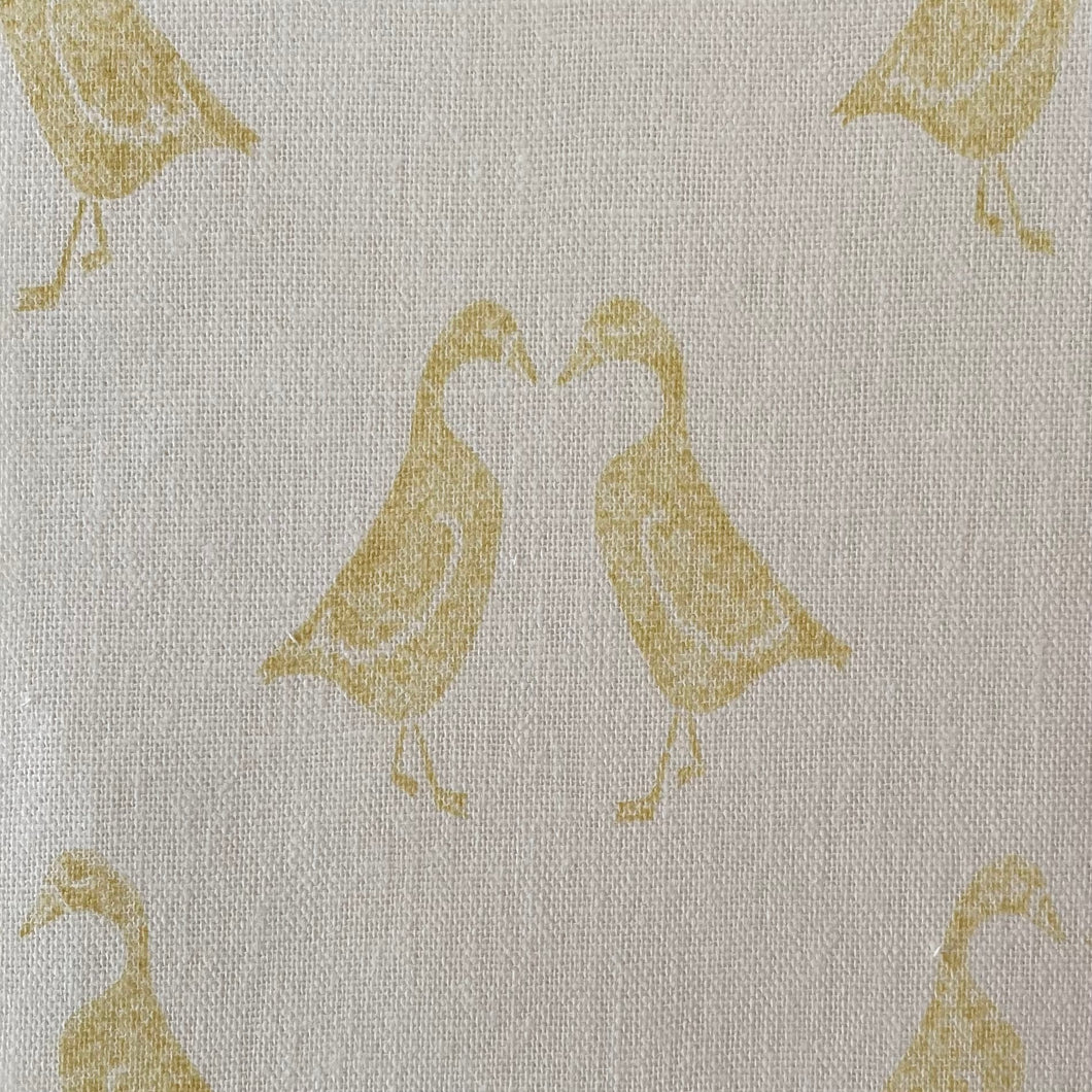 Kissing geese linen lampshade