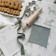 Load image into Gallery viewer, Children&#39;s recycled linen apron and baking set - patterdale terrier design
