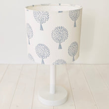 Load image into Gallery viewer, Block printed recycled linen lampshade - mulberry tree design
